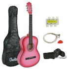 Star Kids Acoustic  Beginner Guitar 38 Inches Pink With Bag  Strings   Picks