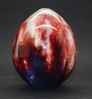 Beautiful Antique Russian Imperial Porcelain Easter Egg  Oxblood Color
