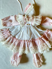 Victorian Bear Doll Pink Stripe 3 Piece Dress Set Ruffled Lace New Usa