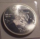 Canada  1973 Elizabeth Ii Montreal Olympics Map Silver  5 