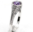 1ct Natural Alexandrite 925 Solid Sterling Silver Edwardian Style Ring Sz 9  