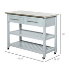 Kitchen Cart Rolling Trolley Shelves Drawers Cabinet Stainless Steel Top