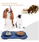 Vivaglory Dog Stainless Steel Water   Food Bowl Pet Cat Feeder With Silicone Mat