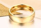8mm Gold Titanium Stainless Steel Engagement   Wedding Ring For Men   Women 8-12