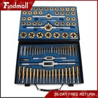 Findmall 86pcs Tap And Die Set Titanium Coating Sae  4 To 5 8  metric  M3 To M16