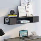 Black Floating Tv Stand  Wall Mounted Entertainment Center Wood Storage  Medi   