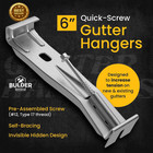 Quick-screw 6  Gutter Hangers - Heavy Duty Hidden Gutter Brackets With Pre-assem