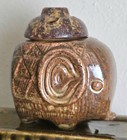 Vtg 1970   s Stoneware Elephant Pottery Incense Burner  Hippie Bohemian 