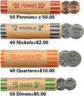 100pcs Assorted Heavy Duty Preformed Coin Wrappers Rolls - Quarters  Pennies  Ni