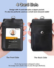 Leather Id Badge Holder With Lanyard  Lanyard Wallet  Black   4-card Storage  Se