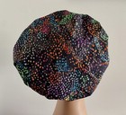 Surgical Scrub Cap  Nurses Hat  Bouffant   Gray blue  Dots