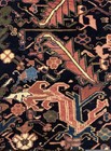 Spectacular Heriz  P ersian Rug Wool  Vintage Authentic Dark Blue 4 04 X6 09ft