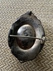 Vintage Antique German 800 Silver Brooch  Pin With Tiny Ruby
