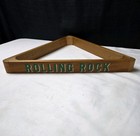 Vintage Rolling Rock  33  Beer Wooden Billiards Pool Ball Rack Triangle