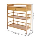 3 Tier Bamboo Storage Rack Cart Kitchen Bedroom Rolling Organizer Shelf W drawer
