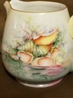 Hutschenreuther Bavaria Pitcher Vintage Hand Painted Artist Signed Seashell