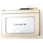 Coach Mini Skinny Id Crossgrain Leather Card Case Chalk 88250