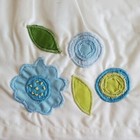 Pottery Barn Kids Allison Applique Cotton Crib Bed Skirt 11  Drop Blue Green