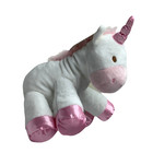 New Unicorn Plush Stuffed Animal Toy White Pink Rattle Crinkle Sensory Kellybaby