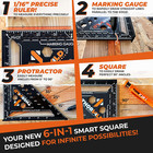 6-in-1 Carpenter Square 7 Inch  1 16  Precision  T Square Multi-purpose Carpente