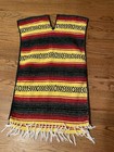 Traditional Mexican Poncho One Size Blanket Serape Gaban  Multicolor Euc