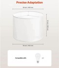 White Fabric Drum Lamp Shade Clip-on  E27 Compatible  16in Dia X 12in H