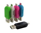 2-in-1 Otg Sd Micro Usb 2 0 T-flash Memory Card Reader Adapter For Pc Samsung