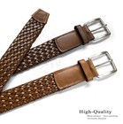 Made In Usa Belt Genuine Leather Braided Woven Casual Belt 1-1 2  Wide