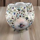 Antique Nippon Moriage Porcelain Footed Vase Hand Painted Rose Floral Design