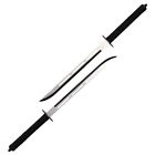 2pc Full Tang Black Ninja Sword Set Fixed Blade Machete Wrapped Handle W  Sheath