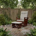 Glider Chair For Nursery With Ottoman Resistant Rubber Wood Light Grey Cushion