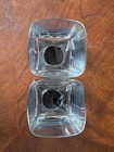 Set- Pair Of Two Cocktail Glasses Footed With Black Bases - Unique - 4  Height
