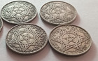 4 Rare Vintage Moroccan Coins  Mohammed V- 200 Francs 1372  1953 