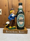Early Version Vintage Heineken Beer Dutch Boy Bar Back Sign Display Advertising