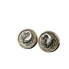 Vintage Anson Fish Cufflinks 1950s Gold Silver Tone Mcm Fishing Enthusiast Dad