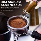Espresso Coffee Stirrer Distribution Tool 8 Needles Barista Dark Walnut Gift
