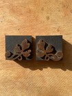 10 Line Hamilton Decorative Leaf Ornament Pair Wood Type  w44  Letterpress