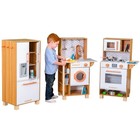 3-piece Wooden Play Kitchen Set Kids Pretend Cooking Toy
