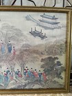 Vtg Oriental Art Print Asian Imperial Procession Ming Dynasty Framed 14x18