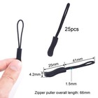 Coobigo 25pack Zipper Pull Replacement  Golf Bag  02 Black 25 Pack  