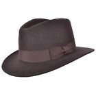 Packable Fedora Felt Hat 100  Wool Felt Crushable For Travel Water Resistant