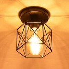 E26 E27 Retro Black Industrial Light Fixture vintage Flush Mount Ceiling Ligh   
