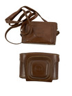 Lot Of 2 Vintage Kodak Leather Camera Cases     Brown Embossed Logo