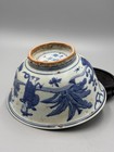 Antique Ming Chinese Blue And White Bowl  Figural   Deer Scenes Jiajing Mark