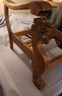 Carved Wood Antique Lion Head Chair Pieces  See Description 