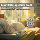 Super Loud Twin Bell Alarm Clock For Heavy Sleepers  4-inch Silent   saga Green 