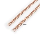 Miami Cuban Link Chain Necklace For Men  8mm X 25 Inch - Rose Gold
