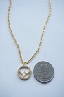 Fendi Logo F Necklace 0 8 Inch Crystals Stamped