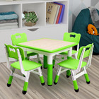 Kids Table   4 Chairs  Height Adjustable Toddler Multi-activity Table And Chair