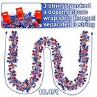 3 Pack Total 50 Ft Patriotic Tinsel Garland 250th Anniversary 4th Of July